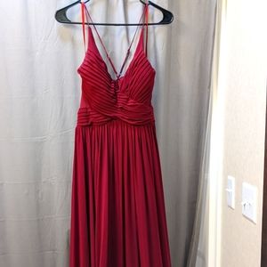 Long red dress